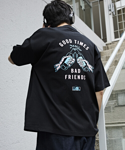 LURKING CLASS（ラーキングクラス）の「限定展開 LURKING CLASS/ラーキングクラス LURKING CLASS×FREAK'S STORE 別注 ヴィンテージ加工 プリント Tシャツ /GOOD TIMES BAD FRND HAND（Tシャツ/カットソー・メンズ・ブラック/ホワイト・MEDIUM/X-LARGE/LARGE）」の21枚目の写真