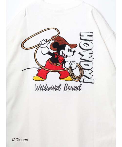 ANTIBAL（アンティバル）の「【ANTIBAL】 ミッキーマウス ""HOWDY""刺しゅう ショートスリーブTシャツ（Tシャツ/カットソー・メンズ・ホワイト系1/チャコールグレー/ホワイト・3/2）」の6枚目の写真