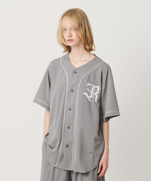 ER(イーアール)の「<ER>メッシュ ベースボール シャツ(カーディガン/ボレロ・レディース・ネイビー/グレー系・S/M)」の3枚目の写真