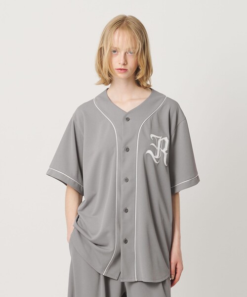 ER(イーアール)の「<ER>メッシュ ベースボール シャツ(カーディガン/ボレロ・レディース・ネイビー/グレー系・S/M)」の4枚目の写真