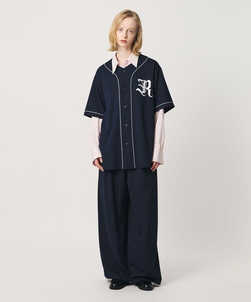 ER(イーアール)の「<ER>メッシュ ベースボール シャツ(カーディガン/ボレロ・レディース・ネイビー/グレー系・S/M)」の8枚目の写真