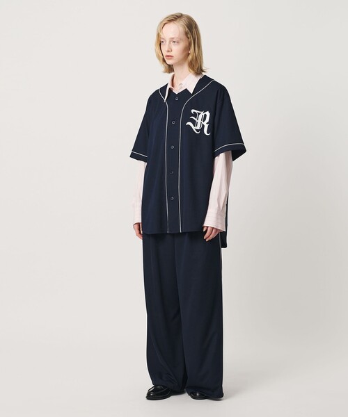 ER(イーアール)の「<ER>メッシュ ベースボール シャツ(カーディガン/ボレロ・レディース・ネイビー/グレー系・S/M)」の9枚目の写真