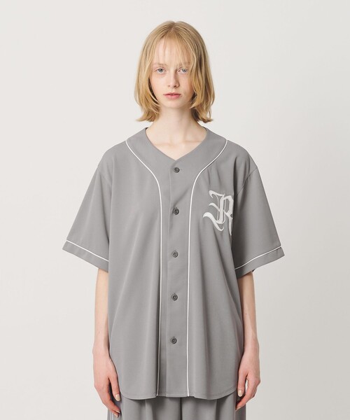 ER(イーアール)の「<ER>メッシュ ベースボール シャツ(カーディガン/ボレロ・レディース・ネイビー/グレー系・S/M)」の10枚目の写真