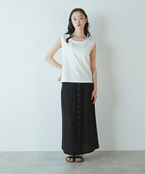LOGEMENT DE CLAIRE(ロジュモンドクレール)の「ノースリーブプルオーバー(Tシャツ/カットソー・レディース・杢グレー/ホワイト/ブラック・3/2)」の21枚目の写真