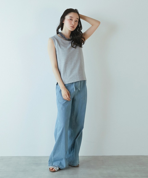 LOGEMENT DE CLAIRE(ロジュモンドクレール)の「ノースリーブプルオーバー(Tシャツ/カットソー・レディース・杢グレー/ホワイト/ブラック・3/2)」の10枚目の写真