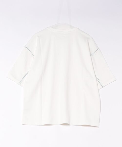 ATELANE（アテレーン）の「ATELANE /カルゼラダーステッチ/半袖クルーネックTEE（Tシャツ/カットソー・メンズ・ブラック/オフホワイト・LARGE/MEDIUM）」の3枚目の写真