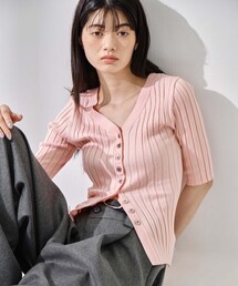 STUDIOUS | 【STUDIOUS/ステュディオス】Silk Viscose Wide Rib Cardigan/シルクビスコースリブカーディガン(カーディガン/ボレロ)