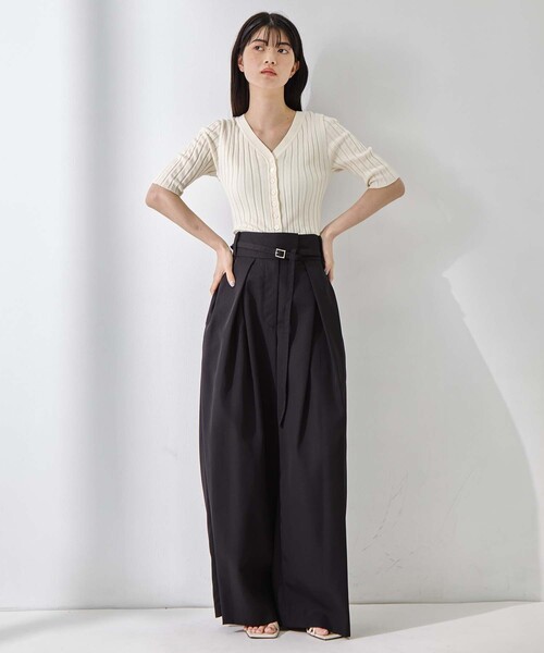 STUDIOUS（ステュディオス）の「【STUDIOUS/ステュディオス】Silk Viscose Wide Rib Cardigan/シルクビスコースリブカーディガン（カーディガン/ボレロ・レディース・ライトピンク/ブラック/ダークグレー/オフホワイト・FREE）」の17枚目の写真