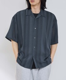 URBAN COLLECTION（アーバンコレクション）の「URBAN COLECTION ストライプ 無地オープンカラーシャツ（シャツ/ブラウス）」