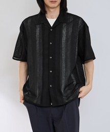 URBAN COLLECTION（アーバンコレクション）の「URBAN COLECTION ストライプ 無地オープンカラーシャツ（シャツ/ブラウス）」