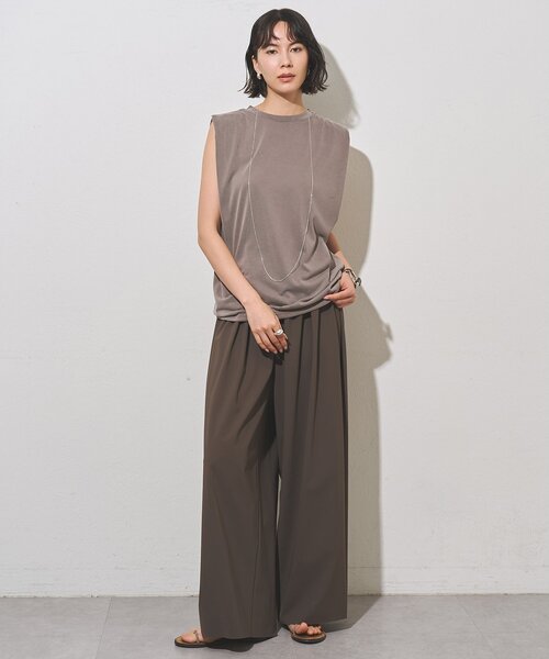 Whim Gazette(ウィムガゼット)の「<水着>ラッシュギャザーパンツ/セットアップ可(ラッシュガード・レディース・ブラウン/ブラック・FREE)」の10枚目の写真