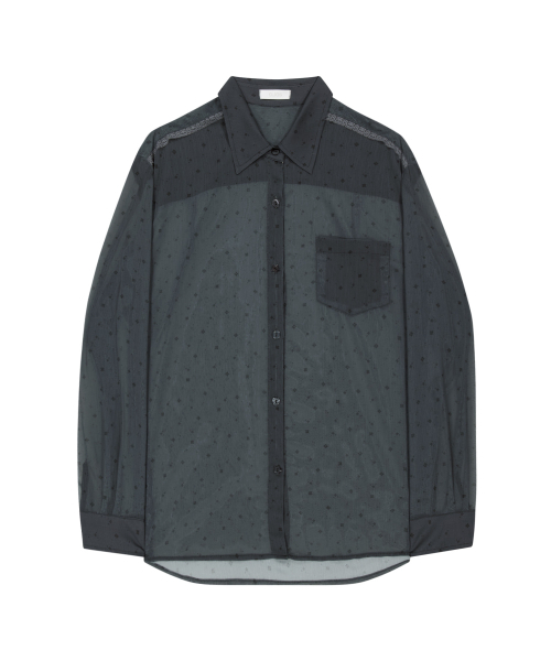 OJOS(オホス)の「Graphic Sheer Shirts / Black(シャツ/ブラウス・レディース・その他・OS)」の2枚目の写真