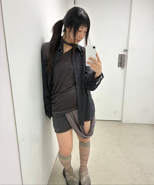 OJOS(オホス)の「Graphic Sheer Shirts / Black(シャツ/ブラウス・レディース・その他・OS)」の7枚目の写真