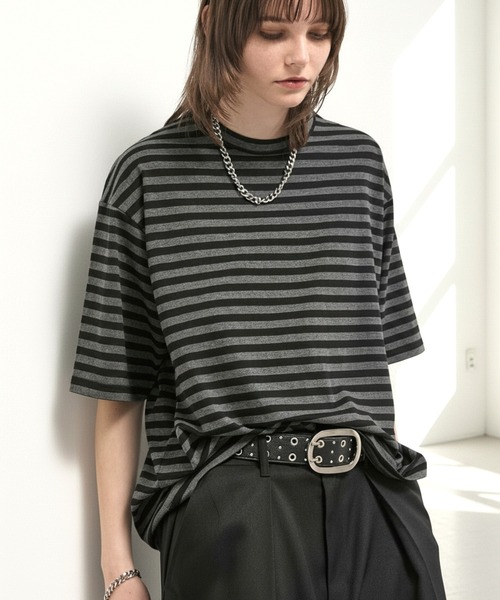 セール】【Alfred Alex】Slub Border Basic Tee / スラブボーダー