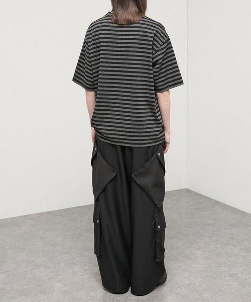 Alfred Alex（アルフレッドアレックス）の「【Alfred Alex】Slub Border Basic Tee / スラブボーダー ベーシックTシャツ（Tシャツ/カットソー・メンズ・ブラック系/ワインレッド/ライトグレー/ブラック・M/L）」の12枚目の写真