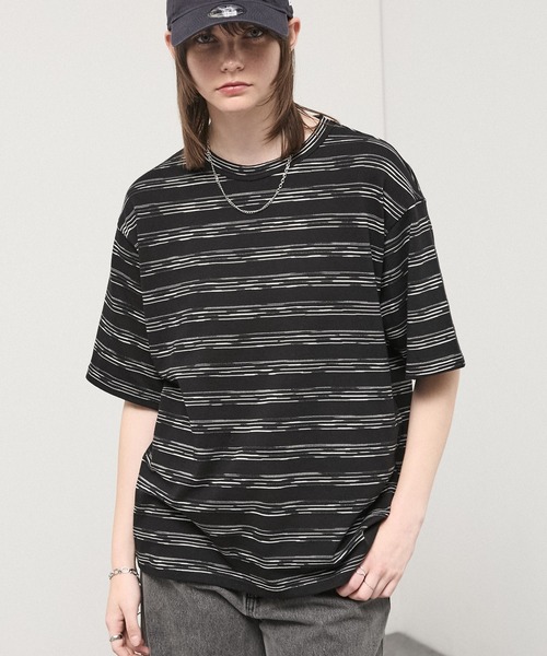 Alfred Alex（アルフレッドアレックス）の「【Alfred Alex】Slub Border Basic Tee / スラブボーダー ベーシックTシャツ（Tシャツ/カットソー・メンズ・ブラック系/ワインレッド/ライトグレー/ブラック・M/L）」の15枚目の写真