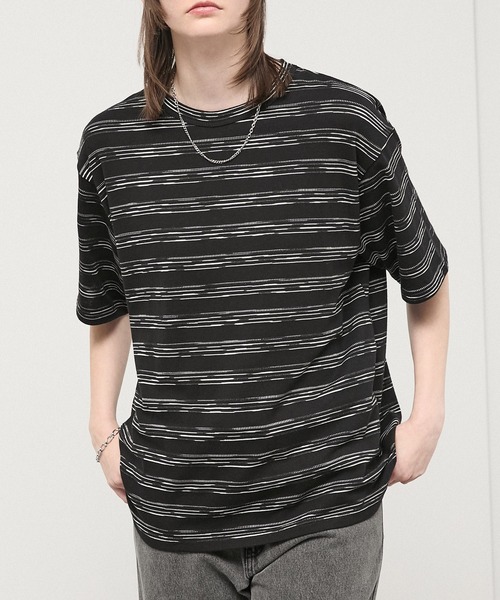Alfred Alex（アルフレッドアレックス）の「【Alfred Alex】Slub Border Basic Tee / スラブボーダー ベーシックTシャツ（Tシャツ/カットソー・メンズ・ブラック系/ワインレッド/ライトグレー/ブラック・M/L）」の17枚目の写真