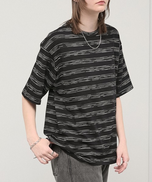 Alfred Alex（アルフレッドアレックス）の「【Alfred Alex】Slub Border Basic Tee / スラブボーダー ベーシックTシャツ（Tシャツ/カットソー・メンズ・ブラック系/ワインレッド/ライトグレー/ブラック・M/L）」の18枚目の写真