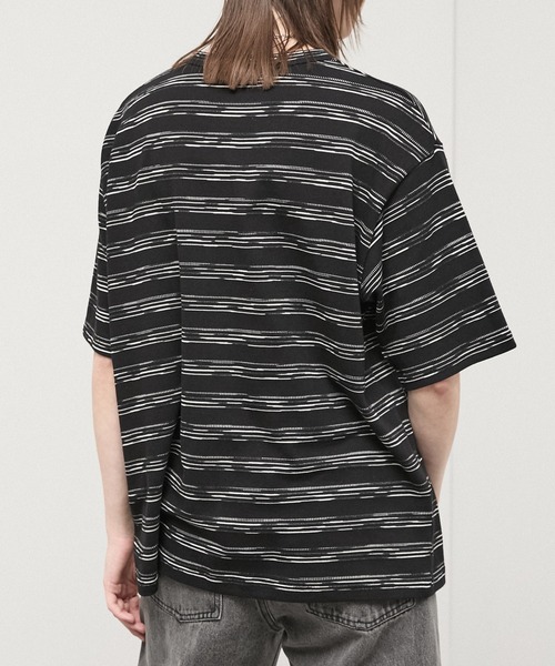 Alfred Alex（アルフレッドアレックス）の「【Alfred Alex】Slub Border Basic Tee / スラブボーダー ベーシックTシャツ（Tシャツ/カットソー・メンズ・ブラック系/ワインレッド/ライトグレー/ブラック・M/L）」の19枚目の写真