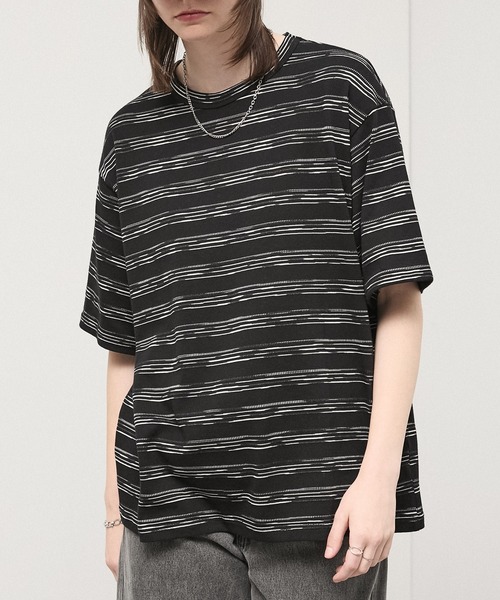 Alfred Alex（アルフレッドアレックス）の「【Alfred Alex】Slub Border Basic Tee / スラブボーダー ベーシックTシャツ（Tシャツ/カットソー・メンズ・ブラック系/ワインレッド/ライトグレー/ブラック・M/L）」の21枚目の写真