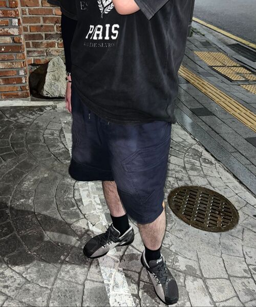 APOSTROPHE COMMA(アポストロフィコンマ)の「ブラシウォッシュドコットンバンディングハーフパンツ_ネイビー(その他パンツ・メンズ・その他・MEDIUM/LARGE/X-LARGE)」の8枚目の写真