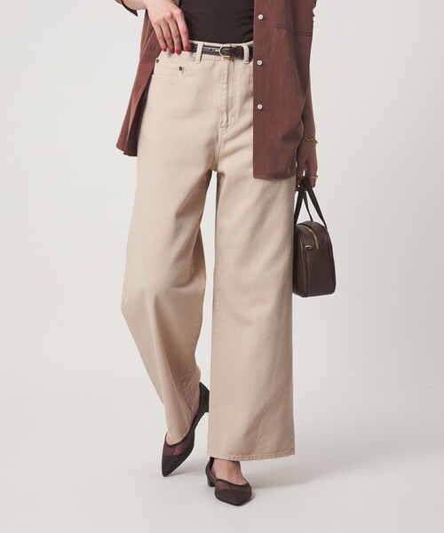 green label relaxing（グリーンレーベルリラクシング）の「［size SHORT/TALLあり］ワイド デニム パンツ（デニムパンツ・レディース・ダークブラウン/ベージュ/ネイビー/コバルトブルー・SHORT/34/36/38/40/TALL）」の2枚目の写真