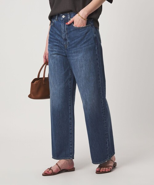 green label relaxing（グリーンレーベルリラクシング）の「［size SHORT/TALLあり］ワイド デニム パンツ（デニムパンツ・レディース・ダークブラウン/ベージュ/ネイビー/コバルトブルー・SHORT/34/36/38/40/TALL）」の6枚目の写真