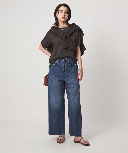 green label relaxing（グリーンレーベルリラクシング）の「［size SHORT/TALLあり］ワイド デニム パンツ（デニムパンツ・レディース・ダークブラウン/ベージュ/ネイビー/コバルトブルー・SHORT/34/36/38/40/TALL）」の8枚目の写真