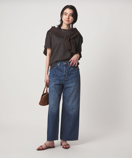 green label relaxing（グリーンレーベルリラクシング）の「［size SHORT/TALLあり］ワイド デニム パンツ（デニムパンツ・レディース・ダークブラウン/ベージュ/ネイビー/コバルトブルー・SHORT/34/36/38/40/TALL）」の9枚目の写真