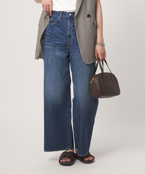 green label relaxing（グリーンレーベルリラクシング）の「［size SHORT/TALLあり］ワイド デニム パンツ（デニムパンツ・レディース・ダークブラウン/ベージュ/ネイビー/コバルトブルー・SHORT/34/36/38/40/TALL）」の11枚目の写真