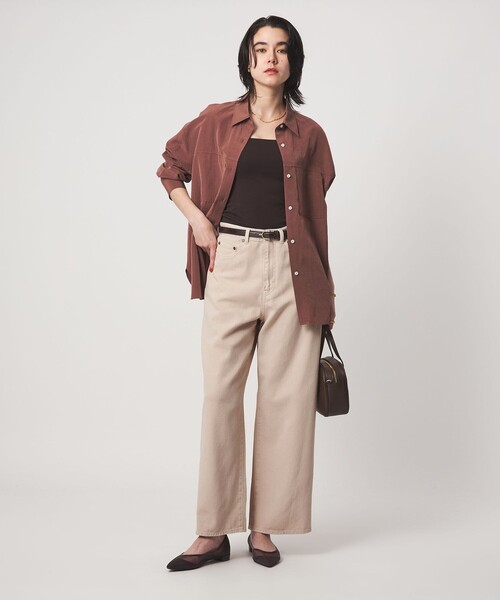 green label relaxing（グリーンレーベルリラクシング）の「［size SHORT/TALLあり］ワイド デニム パンツ（デニムパンツ・レディース・ダークブラウン/ベージュ/ネイビー/コバルトブルー・SHORT/34/36/38/40/TALL）」の17枚目の写真