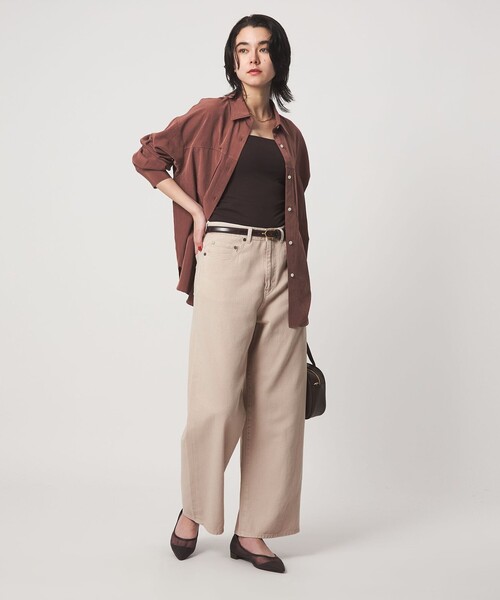 green label relaxing（グリーンレーベルリラクシング）の「［size SHORT/TALLあり］ワイド デニム パンツ（デニムパンツ・レディース・ダークブラウン/ベージュ/ネイビー/コバルトブルー・SHORT/34/36/38/40/TALL）」の18枚目の写真