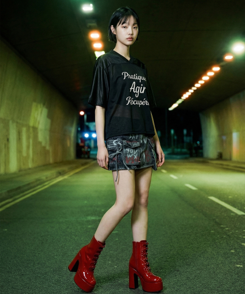 LENGAGEMENT(ランガージュマン)の「AGIR Football Jersey (Black)(Tシャツ/カットソー・レディース・ブラック・FREE)」の2枚目の写真