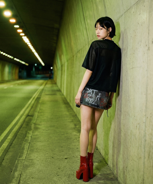LENGAGEMENT(ランガージュマン)の「AGIR Football Jersey (Black)(Tシャツ/カットソー・レディース・ブラック・FREE)」の3枚目の写真