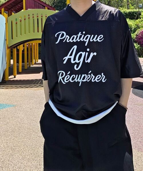 LENGAGEMENT(ランガージュマン)の「AGIR Football Jersey (Black)(Tシャツ/カットソー・レディース・ブラック・FREE)」の12枚目の写真