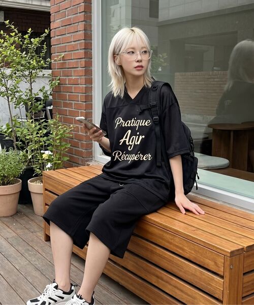 LENGAGEMENT(ランガージュマン)の「AGIR Football Jersey (Black)(Tシャツ/カットソー・レディース・ブラック・FREE)」の21枚目の写真