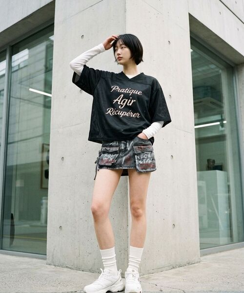 LENGAGEMENT(ランガージュマン)の「AGIR Football Jersey (Black)(Tシャツ/カットソー・レディース・ブラック・FREE)」の22枚目の写真