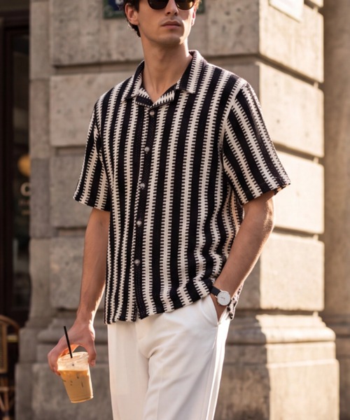 INNOCENT(イノセント)の「【T19】【NOLS/ノルス】CROCHET S/S SHIRTS(シャツ/ブラウス・メンズ・その他4/その他1/その他6/その他2/その他3・MEDIUM/LARGE/X-LARGE)」の1枚目の写真