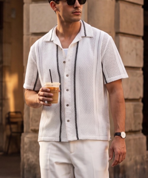 INNOCENT(イノセント)の「【T19】【NOLS/ノルス】CROCHET S/S SHIRTS(シャツ/ブラウス・メンズ・その他4/その他1/その他6/その他2/その他3・MEDIUM/LARGE/X-LARGE)」の3枚目の写真