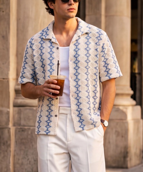 INNOCENT(イノセント)の「【T19】【NOLS/ノルス】CROCHET S/S SHIRTS(シャツ/ブラウス・メンズ・その他4/その他1/その他6/その他2/その他3・MEDIUM/LARGE/X-LARGE)」の4枚目の写真