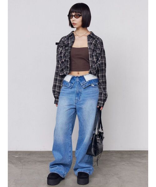 EMODA(エモダ)の「フォールドベルトルーズジーンズ(デニムパンツ・レディース・ブラウン/ブラック/ブルー・SMALL/MEDIUM)」の22枚目の写真