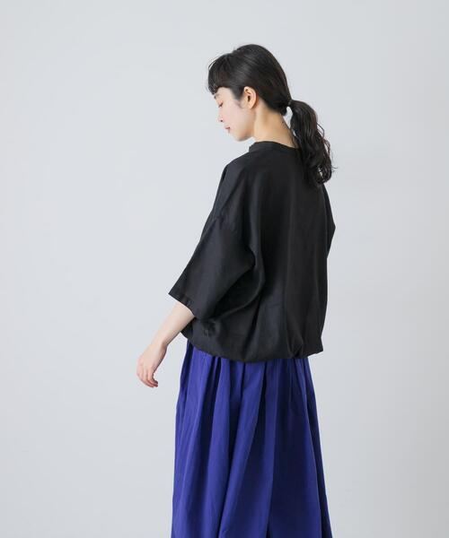 かぐれ(カグレ)の「コットンリネンポケットプルオーバー(シャツ/ブラウス・レディース・ブラック/オフホワイト・FREE)」の19枚目の写真