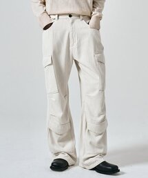ユーティリティカーゴワイドデニムパンツ(クリームベージュ)