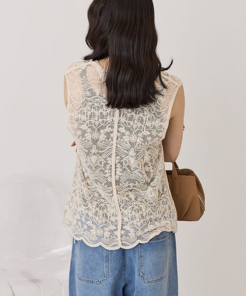 AMERICAN HOLIC(アメリカンホリック)の「チュールコード刺繍ベスト(ベスト・レディース・ブラック/アイボリー・L/M)」の6枚目の写真