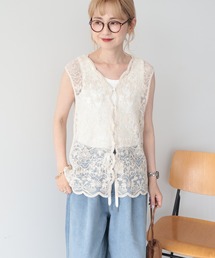 チュールコード刺繍ベスト