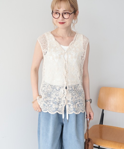 チュールコード刺繍ベスト（ベスト）｜AMERICAN HOLIC（アメリカン
