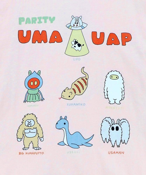 ScoLar Parity(スカラーパリティ)の「362117:UMA・UAP集合柄Tシャツ(Tシャツ/カットソー・レディース・ピンク/ブラック/イエロー/オフホワイト・M)」の13枚目の写真