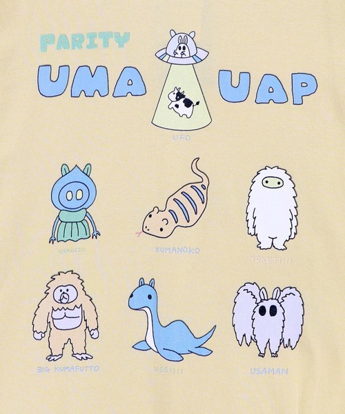 ScoLar Parity(スカラーパリティ)の「362117:UMA・UAP集合柄Tシャツ(Tシャツ/カットソー・レディース・ピンク/ブラック/イエロー/オフホワイト・M)」の14枚目の写真