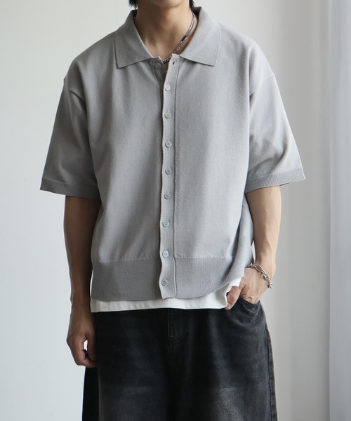 welise(ウェライズ)の「【welise/ウェライズ】サマーニットスムース メニーボタン ハーフスリーブ コンパクト ニットシャツ(シャツ/ブラウス・メンズ・ホワイト/ネイビー/ブラック/グレー/チャコールグレー・S/M/L)」の22枚目の写真