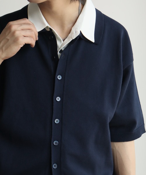 welise(ウェライズ)の「【welise/ウェライズ】サマーニットスムース メニーボタン ハーフスリーブ コンパクト ニットシャツ(シャツ/ブラウス・メンズ・ホワイト/ネイビー/ブラック/グレー/チャコールグレー・S/M/L)」の17枚目の写真
